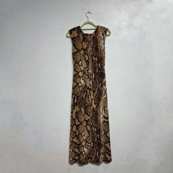 Chico's Tan Front Knot Snakeskin Print Maxi Sz 0.5/6 - Picture 8 of 12